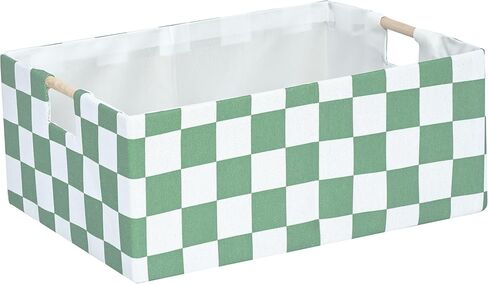 Checkered Storage Basket Room Decor Gifts Basket Foldable Nursey Box Kids Hamper Storage Cube for Women Closet Organizer Boys Car Toys Bins with Handles in Saudi Arabia