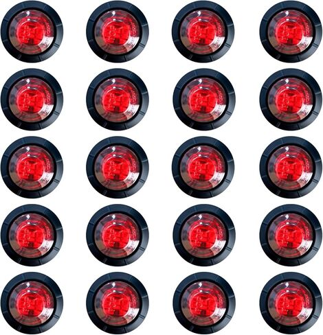 3/4 بوصة LED مصابيح مقطورة LED ، 10pcs الأحمر+10pcs العنبر الصمام الرصاصة الجانبية لشاحنة RV حافلة مقطورة Van Caravan قارب. (12 فولت 20pcs) in Saudi Arabia