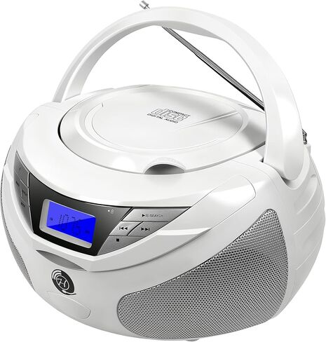مشغل أقراص مضغوطة محمول مع بلوتوث، راديو FM، تشغيل USB، بطارية مدمجة قابلة للشحن 2000 مللي أمبير، جهاز تحكم عن بعد، صوت ستيريو (أسود) in Saudi Arabia