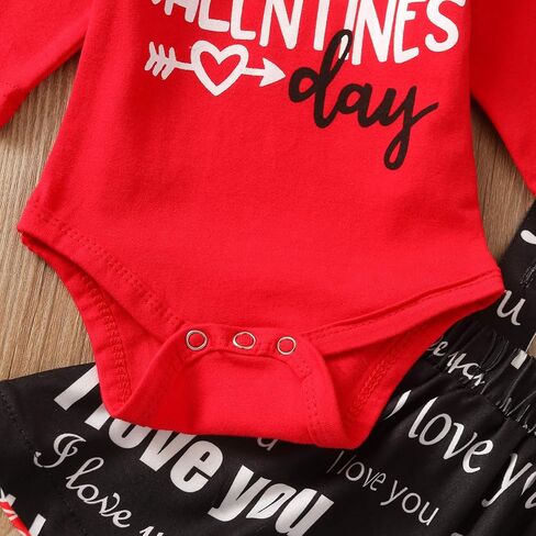 Newborn Baby Girls Valentines Day Outfits My 1st Valentine's Day Romper Suspender Skirt Headband Overall Clothes Set in Saudi Arabia