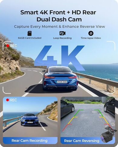 9.26" Carplay Screen with 4K Dash Cam & HD Backup Camera, Wireless Portable Car Play Screen for Apple CarPlay & Android Auto, OTA, Bluetooth 5.0, Mirror Link, Voice Control, GPS Navigation, FM in Saudi Arabia