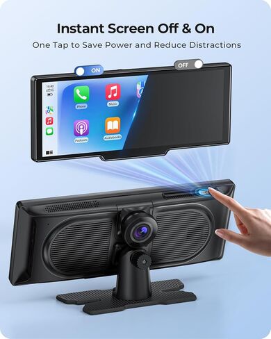 9.26" Carplay Screen with 4K Dash Cam & HD Backup Camera, Wireless Portable Car Play Screen for Apple CarPlay & Android Auto, OTA, Bluetooth 5.0, Mirror Link, Voice Control, GPS Navigation, FM in Saudi Arabia