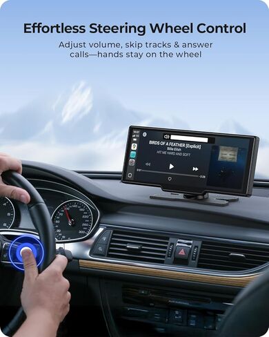 9.26" Carplay Screen with 4K Dash Cam & HD Backup Camera, Wireless Portable Car Play Screen for Apple CarPlay & Android Auto, OTA, Bluetooth 5.0, Mirror Link, Voice Control, GPS Navigation, FM in Saudi Arabia