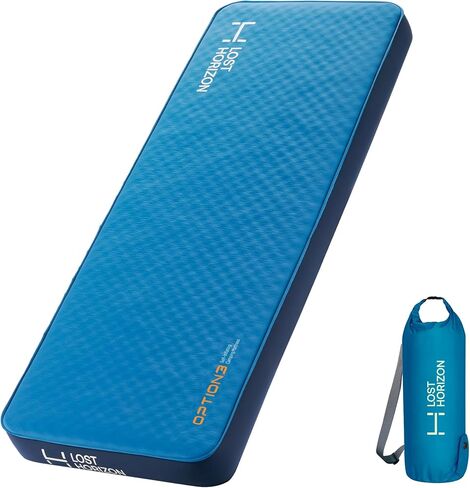LOSTHORIZON Air & Foam Camping Mattress, Self-Inflating Sleeping Pad, 3" Thick, with Pump Sack, Full in Saudi Arabia