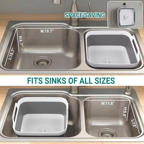 Collapsible Wash Basin for Baby Bottles with Drying Rack – 2.4 Gallon Foldable Dish Tub with Handles, Portable RV Camping Sink & Space-Saving Wash Bin with Lid for Kitchen, Travel & Outdoor in Saudi Arabia