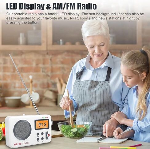 تيار مستمر 5 فولت AM/FM راديو SY-8801 شاشة LED واضحة مكبر صوت منبه يدعم 20 محطة مسبقًا للداخلية والخارجية in Kuwait