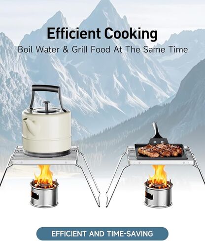 شواية نار على الظهر، قطعتان 6.3 بوصة شواية محمولة قابلة للطي لإشعال النار 304 من الفولاذ المقاوم للصدأ بوابة شواء للتخييم حقيبة ظهر مكشكشة للاستخدام في الهواء الطلق، والمشي لمسافات طويلة، والنزهة، والسفر، وصيد الأسماك in Kuwait