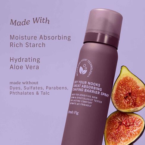 Niches & Nooks Sweat Absorbing Intimate pH Balanced Chafing Barrier Feminine Spray - Soft Clementine - 2oz in Saudi Arabia