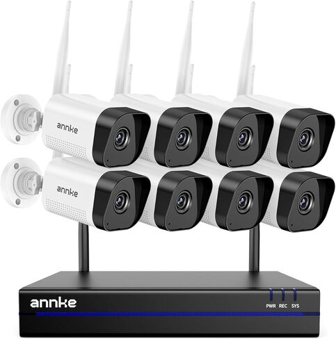 نظام كاميرا أمان لاسلكي ANNKE 16CH 4K، NVR 4K قابل للتوسيع مع كاميرات خارجية 8 × 8 ميجابكسل، واي فاي ثنائي النطاق، محادثة ثنائية الاتجاه، اكتشاف الإنسان، IP66 مقاوم للطقس، تسجيل 24/7 in Saudi Arabia