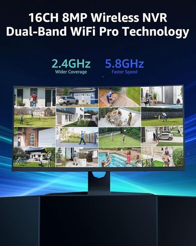 نظام كاميرا أمان لاسلكي ANNKE 16CH 4K، NVR 4K قابل للتوسيع مع كاميرات خارجية 8 × 8 ميجابكسل، واي فاي ثنائي النطاق، محادثة ثنائية الاتجاه، اكتشاف الإنسان، IP66 مقاوم للطقس، تسجيل 24/7 in Saudi Arabia