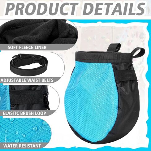 Shappy Climbing Chalk Bag Set Includes Chalk Bag, Brush and Ball Pouch with Adjustable Belt Waterproof Rock Equipment for Climbing, Gymnastics, Weight Lifting, Bouldering and More in Saudi Arabia