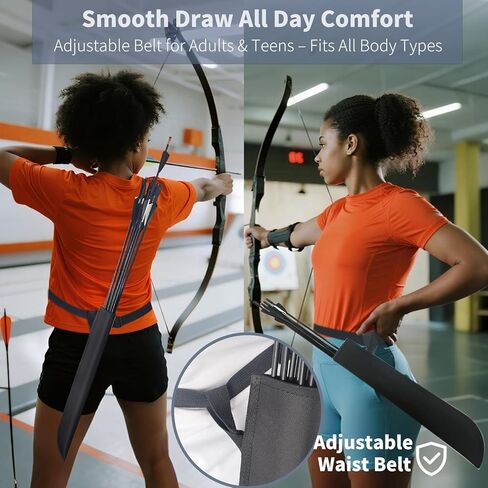 Hard Case Hip Quiver with Adjustable Belt,Wear-Resistant Arrow Quiver for Compound Bow,Quiver Arrow Holder for Archery, Hunting Lightweight Archery Quiver in Kuwait