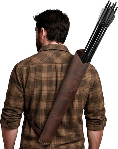 Back Arrow Archery Quiver, Vintage Holder for Shooting Practice, Training, Full Grain Leather, Handmade Archer Accessories in Kuwait