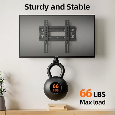 IWOBOARD 32 40 42 inch Fixed TV Monitor Wall Mount for LED LCD TVs & Monitor, Low Profile Small RV TV Mount, Easy Slim Flat Wall Bracket, Max VESA 200x200mm, 66lbs, Single Stud, Fit 19 24 42 inch in Saudi Arabia