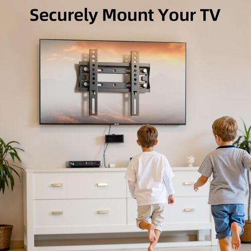 IWOBOARD 32 40 42 inch Fixed TV Monitor Wall Mount for LED LCD TVs & Monitor, Low Profile Small RV TV Mount, Easy Slim Flat Wall Bracket, Max VESA 200x200mm, 66lbs, Single Stud, Fit 19 24 42 inch in Saudi Arabia