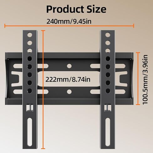 IWOBOARD 32 40 42 inch Fixed TV Monitor Wall Mount for LED LCD TVs & Monitor, Low Profile Small RV TV Mount, Easy Slim Flat Wall Bracket, Max VESA 200x200mm, 66lbs, Single Stud, Fit 19 24 42 inch in Saudi Arabia