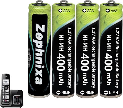 12 Pack Ni-MH AAA Rechargeable Batteries for Cordless Phones, 400mAh 1.2V Standard Capacity Low Self Discharge AAA Batteries for Panasonic, VTech & More Home Electronics in Saudi Arabia