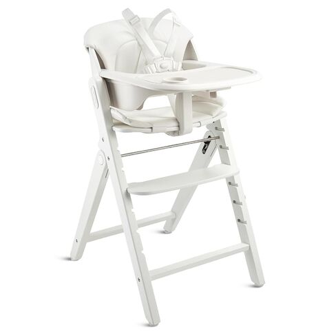 Mamazing GrowPod Pro Wooden Baby High Chair for 6 Months to 220lbs | Easy to Clean with Dual Tray, Compact Foldable Highchair for Kitchen & Dining Room, 5-Point Safety Harnesses and Guard Bar in Saudi Arabia