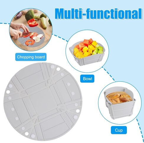 Collapsible Silicone Bowl, Portable Camping Tableware, Folding Fruits Cutting Board, Heat Insulated Food Storage Box for Home Travel Camping Picnic in Saudi Arabia