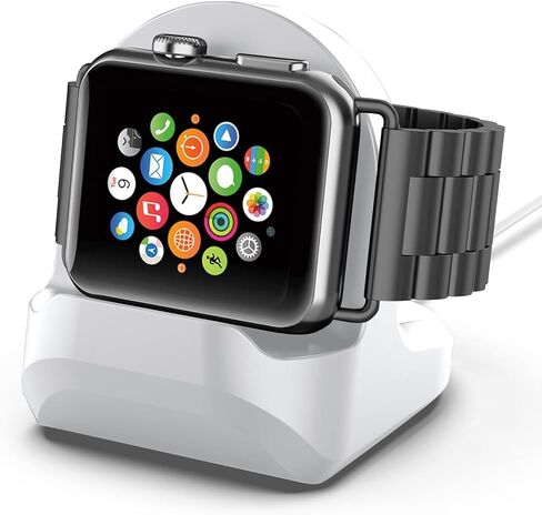 Wall Charger Stand Compatible with Apple Watch Series Ultra2/Ultra/10/9/8/7/6/5/4/3/2/1/SE (49mm, 46mm, 45mm, 44mm, 42mm, 41mm, 40mm, 38mm)-Black in Saudi Arabia