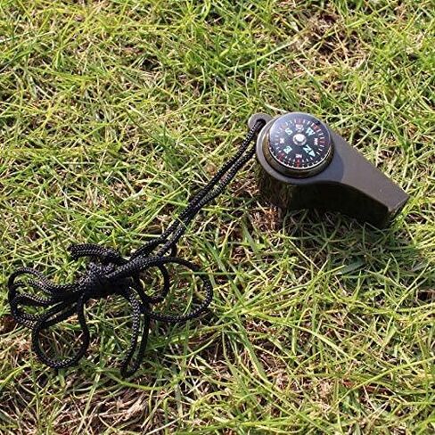 صفارة نجاة في حالات الطوارئ 3 في 1 مع بوصلة ومقياس حرارة، صفارة أمان عالية مع حبل للرقبة للمشي في الهواء الطلق والتخييم والرياضة in Saudi Arabia