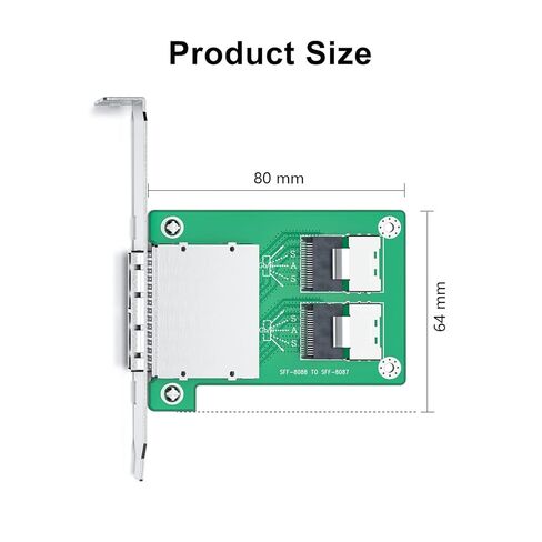 10Gtek SFF-8088 to SFF-8087 Dual Mini SAS Adapter, with Low and Full-Height Profile Bracket in Saudi Arabia