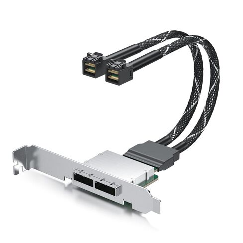 10Gtek SFF-8088 to SFF-8087 Dual Mini SAS Adapter, with Low and Full-Height Profile Bracket in Saudi Arabia
