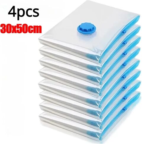 Thickened Vacuum Compression Bag, Transparent Quilt Vacuum Bag, Storage Bag, Household Clothing Storage and Sorting Bag(30x50-4pcs) in Kuwait