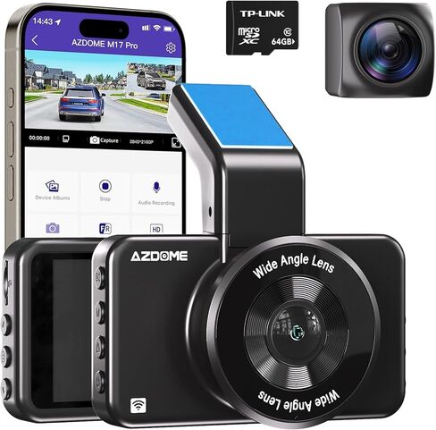 M330 Dash Cam Front: 1080P HD Wireless Dash Camera, Smart Voice Controlled Dash Cam for Cars Built in WiFi, Super Night Vision, iOS/Android Mobile App, Loop Recording, Parking Monitor, Time-Lapse in Saudi Arabia