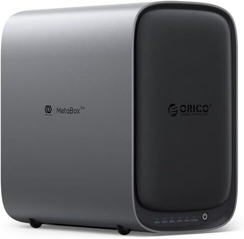 تخزين ORICO HS500 NAS، ألبوم AI وجهاز افتراضي، إعداد RAID مرن، فتحة 5* HDD، 2 * M.2 NVMe SSD Slot، 2*2.5 GbE، 4K HDMl، تخزين متصل بالشبكة (بدون أقراص) in Kuwait