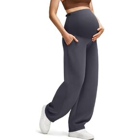 G4Free Smoofit مشروط لينة السراويل الأمومة برميل مع جيوب على البطن Sweatpants الخصر قابل للتعديل in Kuwait