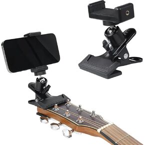 Multiple 360° Adjustable Guitar Phone Mount Holders - Universal Fit Compatible with Acoustic/Electric Guitar, Bass & Ukulele, Perfect for Live Broadcast, Teaching & Video Recording in Kuwait