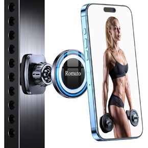 Romuto for MagSafe Gym Phone Holder Magnet【Dual Grip】 Magnetic Phone Holder for Gym Camera Mount 360°Adjustable Attach to Metal Surface Gym Accessories for Women with iPhone 17 Pro Max 16 15 14 in Kuwait