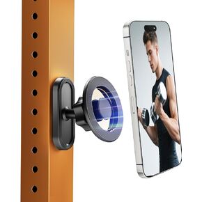 volport Gym Magnetic Phone Holder, Attaches to Metal Surfaces, Double Magnet Mount with 24 Strong Magnets, 360° Adjustable Ball Joint, for MagSafe iPhone 12-17, Gym Accessories for Workout Recording in Saudi Arabia