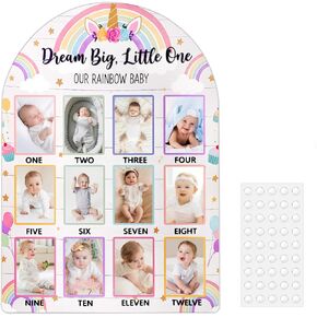 photo frame My 1st First Year Photo Board, 12 Month Milestone Picture Display, One Year Baby Birthday Decorations in Saudi Arabia