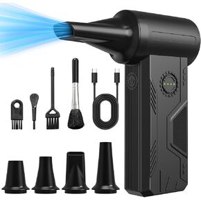 Cordless Electric Air Duster 110K RPM Brushless Motor, Fast 15W Charge, 19.24Wh Battery, 4-Speed Adjustable Dust Blower for PC Cleaning, Car, Pet Grooming & Home Use in Kuwait