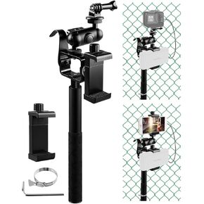 حامل هاتف خلوي بعصا سيلفي مزود بخطاف، متوافق مع الهواتف المحمولة GoPro Mevo Start والكاميرات الرياضية الأخرى لسياج ملعب البيسبول والبيسبول (110 سم قابل للسحب) in Kuwait