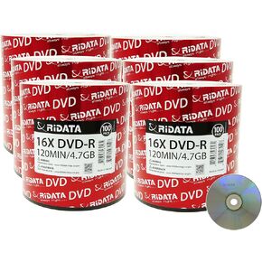 600 حزمة Ridata DVD-R 16X 4.7GB 120 دقيقة شعار فضي علوي بيانات فارغة وسائط فيديو قابلة للتسجيل in Saudi Arabia