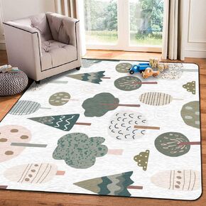Soft Kids Play Area Rugs 3D Home Seamless Trendy Forest Texture Abstract Hand Drawn Tree Plush Rugs Non Slip Shaggy Carpets for Kids' Bedroom Classroom Playroom Nursery Décor in Saudi Arabia