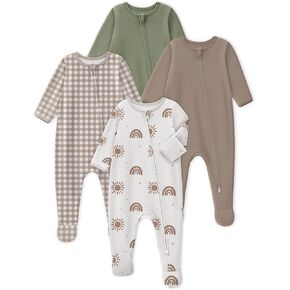 Looxii Baby Pajamas 100% Cotton Baby Sleepers for Newborn 0-3 3-6 6-9 Months Boys Girl Clothes 4pcs Footed PJs in Saudi Arabia