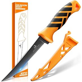 DRAGON RIOT Fillet Knife 9 Inch,Flexible Blade for Filleting and Boning,Premium Fish Filleting Knives in 5CR15MOV Stainless-Steel,Professional Fishing Knife with Non-slip Handle,Protective Sheath in Kuwait