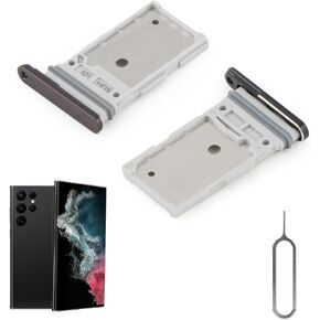 2PCS SIM Card Tray for Samsung Galaxy S22 Ultra 5G SIM Card Slot Holder Replacement for Samsung S22 Ultra 5G SM-S908U S908U1 with Open Eject Pin in Kuwait