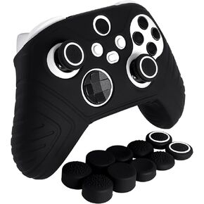 Black&White Anti-Slip Protective Silicone Cover Skin Grips Compatible with Xbox Series S/X Controller,8 PCS Black Thumb Grips Caps and 2 Grips Caps. in Saudi Arabia