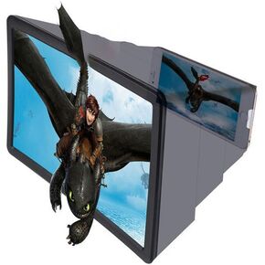 Smartphone Screen Magnifier 3D HD Foldable Amplifier Phone Stand with Adjustable Angle Gift for Mom Dad Family Portable Universal Enlarger Movies Gaming Video (Black) in Saudi Arabia