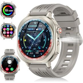 ساعة ذكية، 2026 AMOLED 1.43 بوصة للياقة البدنية للرجال والنساء، مكالمة بلوتوث 5.4، 130+ وضع رياضي، مصباح يدوي 60+ يومًا، مراقب معدل ضربات القلب/النوم، IP68 مقاوم للماء لتعقب النشاط لنظام Android iOS in Kuwait