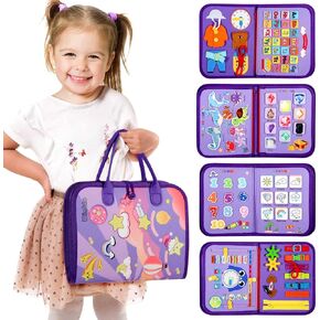 Winblo Toddler Busy Board Montessori Toys for Toddler Girl Birthday Gifts - Busy Book for Toddlers 3-5, Educational Learning Sensory Activities Books for Kids Ages 3-5, Travel Toys for Airplane Car in Kuwait