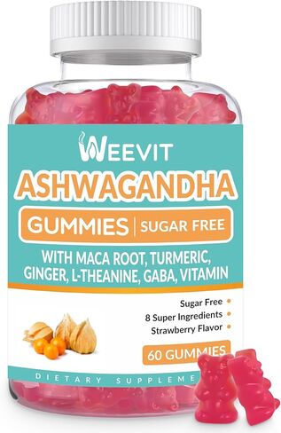 Ashwagandha Gummies with Vitamin D for Women & Men, Ashwagandha Gummy with Maca Root Powder | Organic Ashwa Gummies for Boost Energy in Saudi Arabia