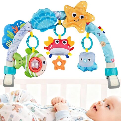 Baby Mobile for Crib, Stroller Crib Mobiles, Car Seat Arch Arm Toys Hanging Bar Attachments for Infants 0-6 6-12 Months, Bassinets Nursery Portable Mobile Pack and Play Boys Girls Clip On in Saudi Arabia