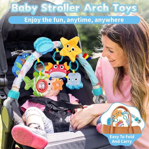 Baby Mobile for Crib, Stroller Crib Mobiles, Car Seat Arch Arm Toys Hanging Bar Attachments for Infants 0-6 6-12 Months, Bassinets Nursery Portable Mobile Pack and Play Boys Girls Clip On in Saudi Arabia