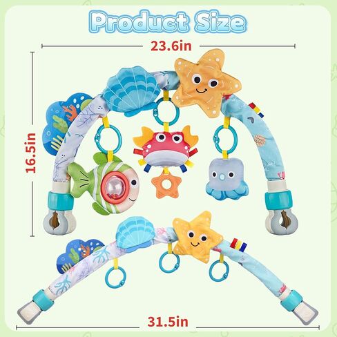 Baby Mobile for Crib, Stroller Crib Mobiles, Car Seat Arch Arm Toys Hanging Bar Attachments for Infants 0-6 6-12 Months, Bassinets Nursery Portable Mobile Pack and Play Boys Girls Clip On in Saudi Arabia